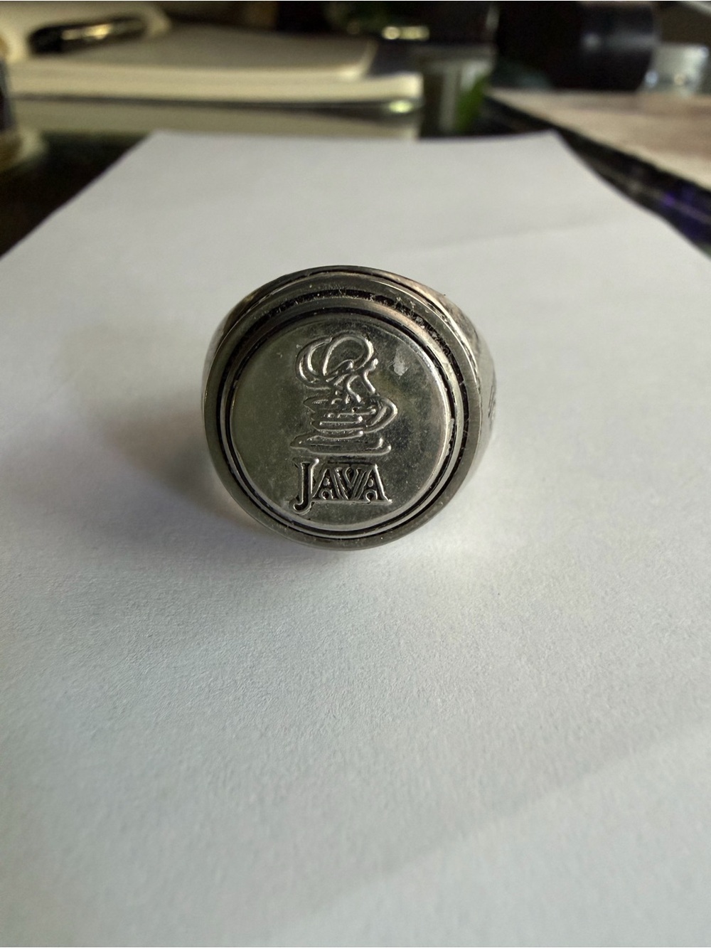 Stainless Steel Signet Ring in Silver